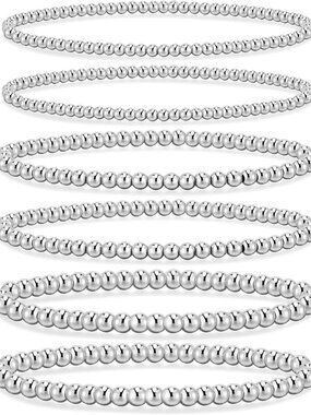 Waterproof Gold Beaded Bracelets Set for Women - Adjustable 14K Plated Jewelry